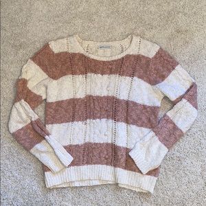 Mauve/Cream Knit Sweater